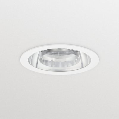 Philips GreenSpace Downlight DN471B, et hvidt 3D-printet polycarbonat indbygningsspot med en diameter på 200 mm, ideel til kontorer.