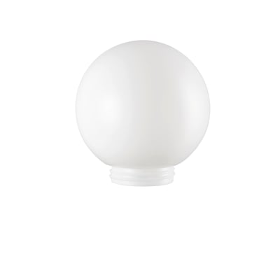 Hvid globusskærm fra Ifö Electric med gevind, udført i polyeten til belysningsarmaturer.