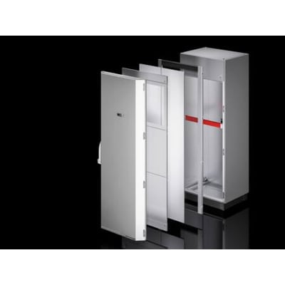 Rittal VX IT aluminiumsdør i 800x2000 mm, vist som en eksploderet visning med ramme og indvendige komponenter.