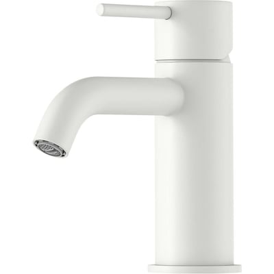 Mora Inxx II Soft Small håndvaskarmatur i mat hvid messing med et 1-grebs håndtag og 106 mm fremspring.