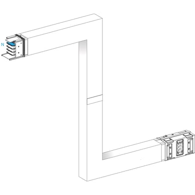 Schneider Electric Z-element 1000A højk m/brt på mål med en FB, illustreret med en teknisk tegning på hvid baggrund.