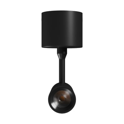 SpectrumLED 6 W LED-indbygningsspot med CCT vises forfra med sort, cylindrisk lampehoved og rund lysåbning.