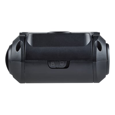 OSRAM ROADsight REAR 10 sort dashcam vist forfra, med synlige knapper og monteringshuller.