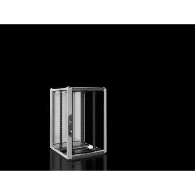 Rittal VX IT netværks-/serverskab i størrelsen 800x1200x800 mm med 24U, med glasdør foran og stålpladedør bagpå.