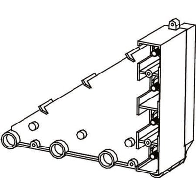 Eaton Tabula tilslutning for 4-polet MCCB med 400A, vist med en teknisk tegning i perspektiv.