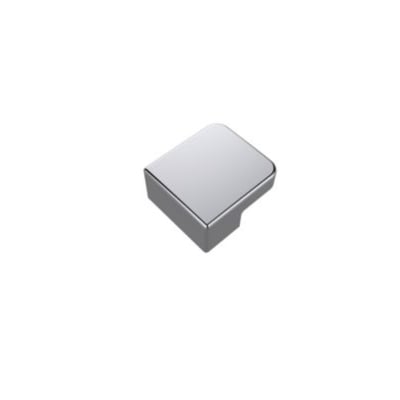 Vetro dæksel top i blank krom finish med let afrundede kanter, fremstillet af metal.