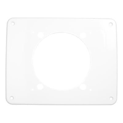 Hvid dækplade til Fresh Intellivent Sky ventilator, 190 x 240 mm, med central cirkulær åbning og fire monteringshuller.