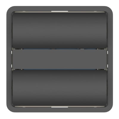 ZigBee tryk i koksgrå, uden symboler, med en centreret, horisontal trykplade og to separate, større trykflader over og under.