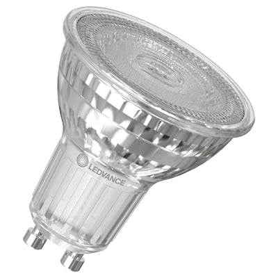 Osram LEDVANCE LED PAR16 spot med GU10 sokkel, 6,9W, 575 lumen og 60° spredningsvinkel. Lampen er fremstillet af glas.