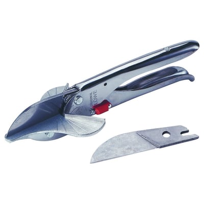 Original Löwe listesaks med udskifteligt blad, fremstillet af skinnende metal med rød justeringsskrue.