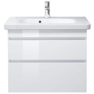 Duravit Durastyle vaskeskab 73 cm i hvid mat med 2 skuffer, vist isoleret mod en hvid baggrund.