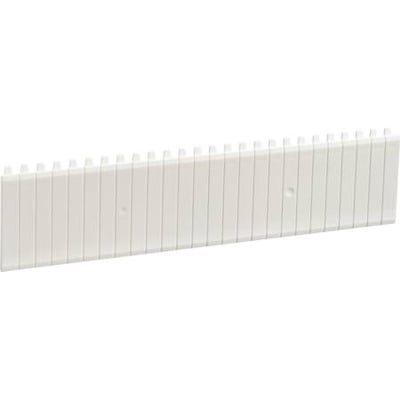 Hager modulafdækning JP014 i hvid RAL 9010, 13 moduler bred og 237 mm lang, med 9 mm rasteropdeling.