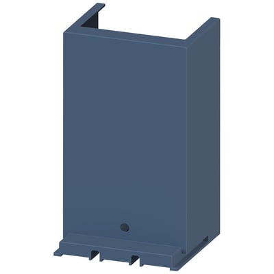 Siemens parallelstik med TS-klemme, 3-polet til 3RT2.4, fremstillet i blå plast med et detaljeret view af monteringsfoden.
