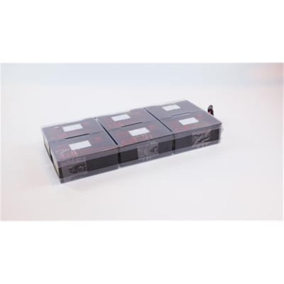Eaton Easy Battery+ EB001SP-batteripakke til UPS med mørke batteriblokke samlet i en række, set skråt forfra.