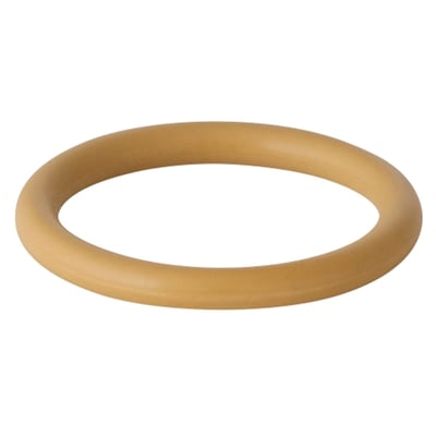 En enkelt Geberit HNBR gaspaking i en lys brun farve, 35 mm i diameter, klar til brug.