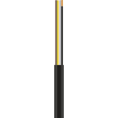 Sort fladkabel 4G6mm² i neopren til tromle, 300/500V, med en kabeldimension på 9,6x27,4mm.