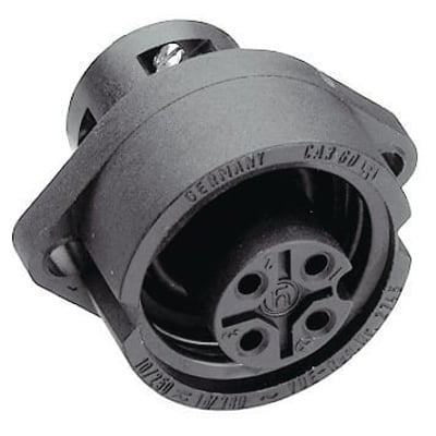 Belden CA 3 GD apparatsokkel, type-nr. 932321100, med 3p + E, hun-tilslutning og skrueterminaler til 2,5mm2.
