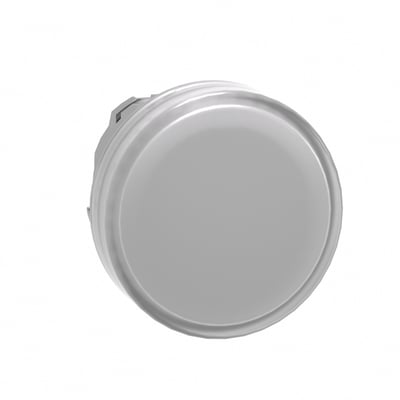 Schneider Electric ZB4BV013E lampehoved i hvidt metal til 22mm hul med LED, perfekt til tavler.
