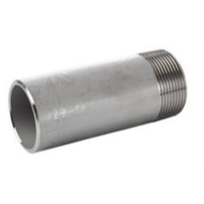 Syrefast svejsenippel af poleret AISI 316 stål, 2" BSPT gevind og 100 mm længde, PN16.