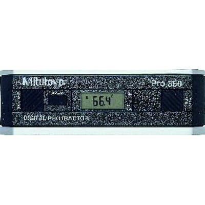 Mitutoyo Pro 360 digital protractor viser 66.4 grader på LCD-skærmen med en præcisionsaluminiumramme.