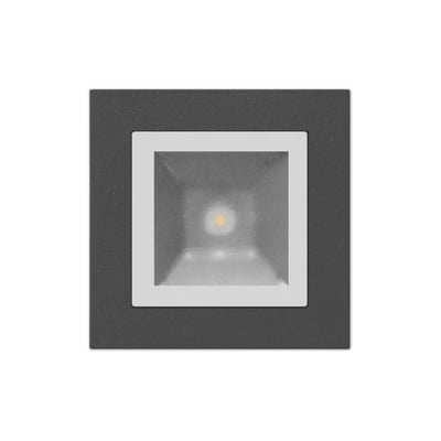 Loftarmatur Mimik 10 Ceiling Tech LED i antracit, 10W, 3000K, med firkantet hvid ramme og diffusor.