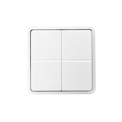 Jumitech WS4-210DB batteriløst EnOcean 4-tryk i hvid plast med fire taster på hvid baggrund.