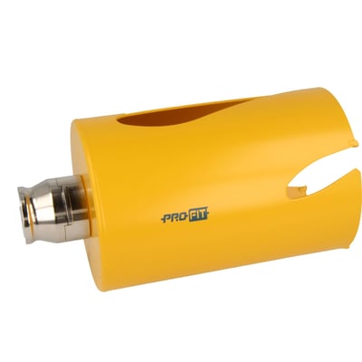 PRO-FIT Multi Purpose HM hulsav med lang 10 mm adapter, 114 mm i gul.