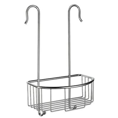 Smedbo Sideline sæbekurv i poleret krom med kroge til ophæng på blandingsbatteri, lavet af massiv messing.