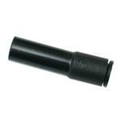 Parker Legris reduktion, Ø6x8 mm, fremstillet i sort teknisk polymer med tydelig logo og ROHS-overensstemmelse.