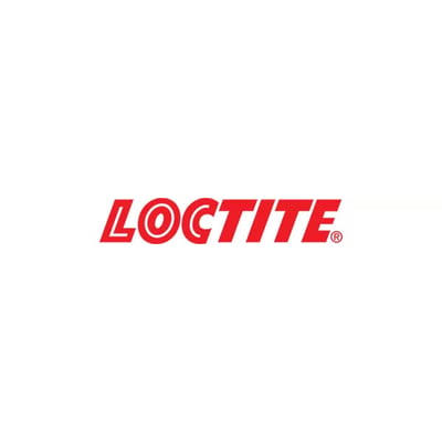 Loctite logo i rød skrift med hvid baggrund, tydeligt brandingsbillede.