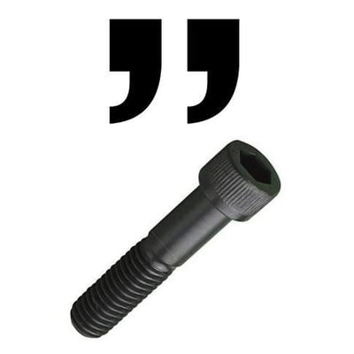 Unbrako 1/4"x2" unbrakoskrue med cylindrisk hoved og 6-kant i sort metal med gevind på hele skaftet.