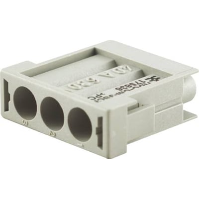 Weidmüller 3-polet Han-Indsats med modular design til crimp-ben, grå plast, med synlig mærkning 40A 630V.