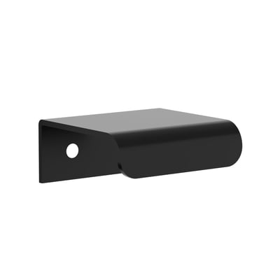 Svedbergs S5 greb i matsort, 40x12x38 mm, med afrundet grebsdel og hul til montering.