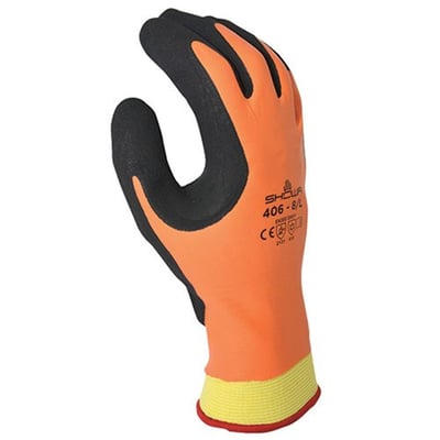 Showa 406 vinterhandske i størrelse L, vist individuelt med fokus på den vandafvisende overflade og ergonomiske design.