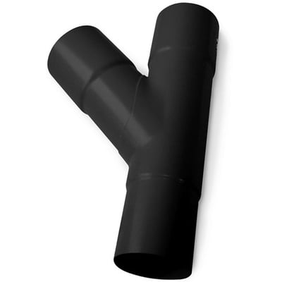 Plastmo grenrør i sort plast med dimensionerne 110x110mm og en vinkel på 60 grader, ideel til tagrender.