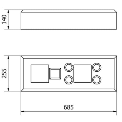 Robust gummifod til byggepladshegn på 26 kg, lavet af genbrugsgummi med udskæringer til fastgørelse.