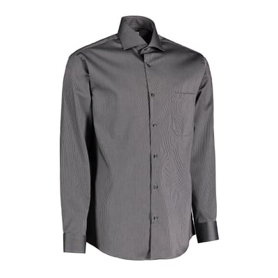 Seven Seas herre skjorte i mørkegrå twill med fin nålestriber, Non Iron finish, str. 4XL.