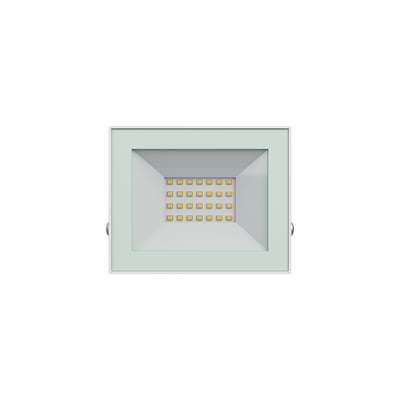 SpectrumLED Noctis Lux 4 projektør set forfra, viser 20W LED-panel og hvid ramme på hvid baggrund.