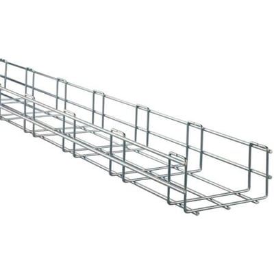 Detaljeret overblik af Schneider Electric gitterbakken 70x600 mm Zinc+, der fremhæver det solide metalgitter.
