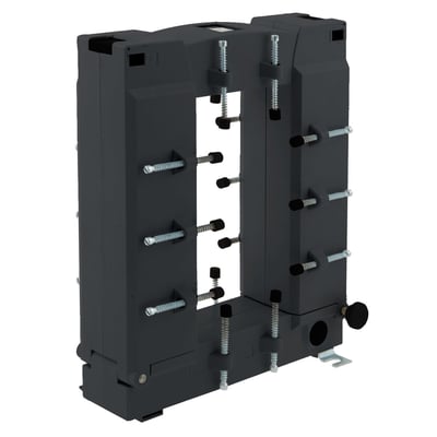 Schneider Electric SplitCore CT GJ strømtrafo med 2000A/5A strømforhold og nøjagtighedklasse 0,5 på hvid baggrund.