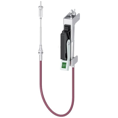 Siemens driftenhed med Bowdenkabel Max-Flex operatør, 0,9m. Komplet sæt med plasthåndtag, hvor grøn angiver OFF-position.