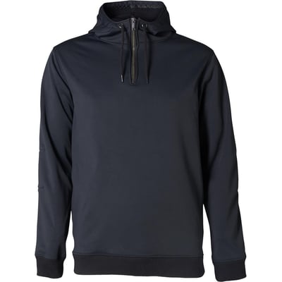 Sort Kansas Crafted Gore Windstopper-hættetrøje i størrelse L, vist forfra med hætte, snoretræk og kort lynlås.