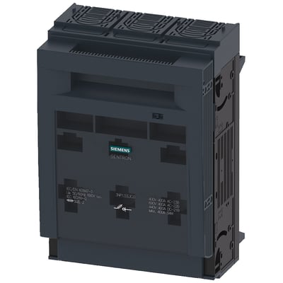 Siemens SENTRON sikringsafbryder 3NP1, 3-polet NH2 i mørkegrå plast med ventilation på toppen og siden.