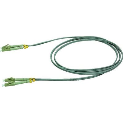 Schneider Electric Actassi fiberpatchkabel OM4, duplex, 50/125, med LC/LC-konnektorer og grøn LSZH-kappe, 5 meter langt.