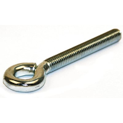 Nærbillede af Dresselhaus elforzinket øjebolt type 48, med M10 gevind og 40mm længde, isoleret på hvid baggrund.