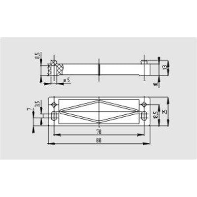 Tekniske tegninger af afstandsklods f/bps 33/31 BN31/33 med præcise dimensioner og monteringshuller vist.