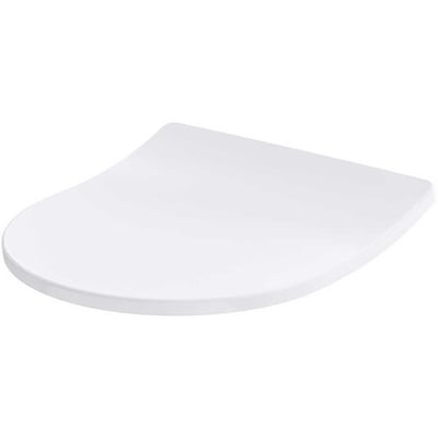Lukket TOTO RP Compact slim toiletsæde i hvidt hårdt plast, der viser dets elegante og kompakte form.