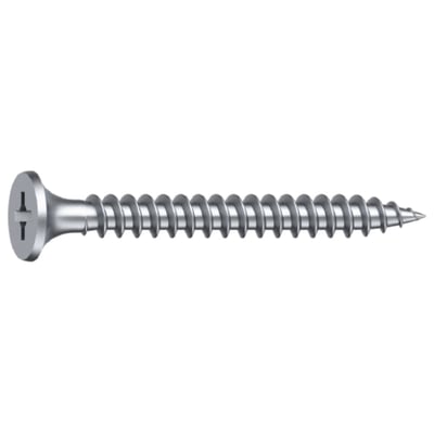 EJOT gipsskrue i stål, 3,5 x 38 mm, med spids, groft gevind og forsænket hoved.