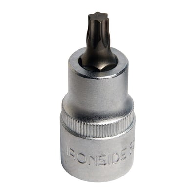 Ironside T40-top til Torx-skruer med 1/2" tilslutning og matforkromet overflade, set forfra.