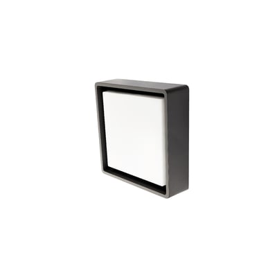 SG Armaturen Frame Square Maxi LED armatur i grafitgrå aluminium med hvid diffusor, viser et moderne og robust design til vægmontering.